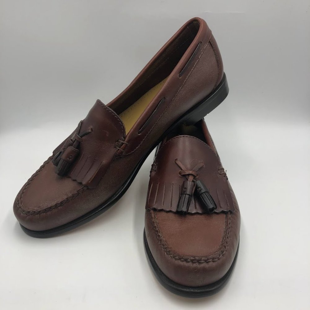 G.H. Bass & Co. Weejuns Women's Brown Leather Tasseled Moccasin Loafers 9.5M